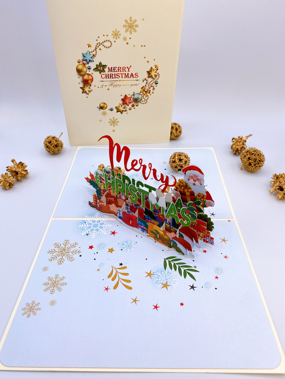クリスマスカード！ポップアップカード手作り　Merry Christmas 5枚目の画像