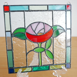 ステンドグラス ミニパネル ローズ 15cm 3枚目の画像