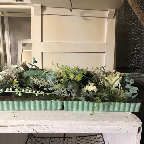 アンティークキルト　籐籠フラワーガーデン　リメイク アンティークキルト 籐籠フラワーガーデン リメイク