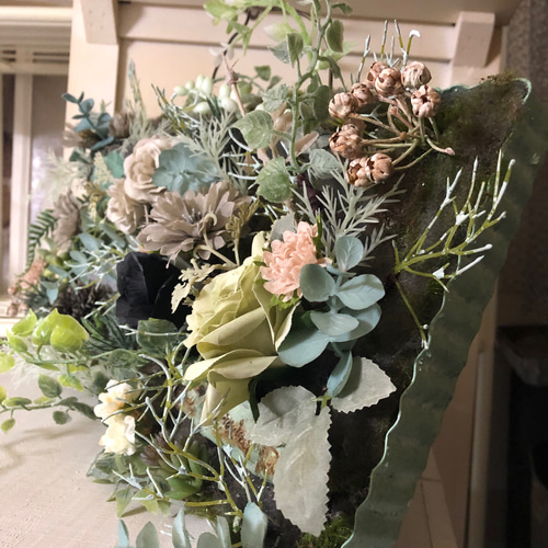 アンティークキルト　籐籠フラワーガーデン　リメイク アンティークキルト 籐籠フラワーガーデン リメイク