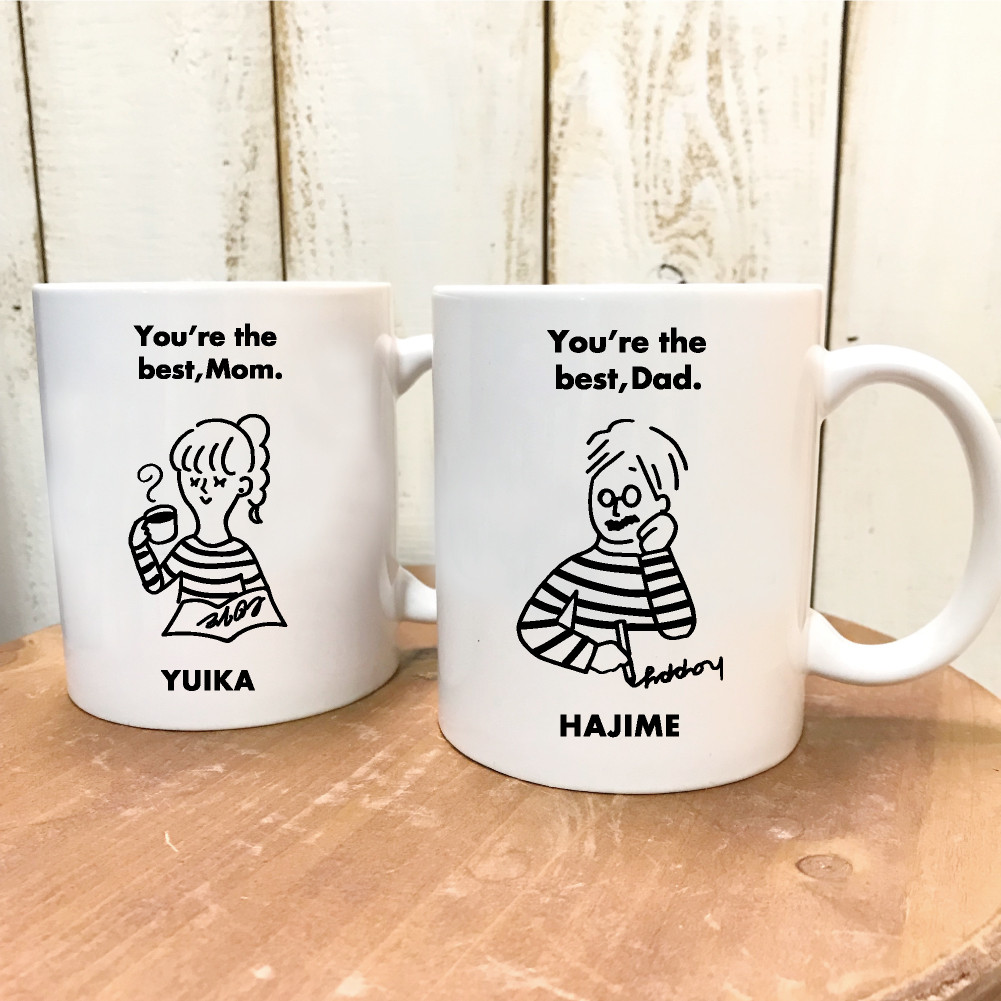【名前可】best Dad & best Momマグカップペアセット
