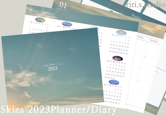 "Skies" 2023 Digital Planner/Diary （デジタルプランナー・ダイアリー） 1枚目の画像