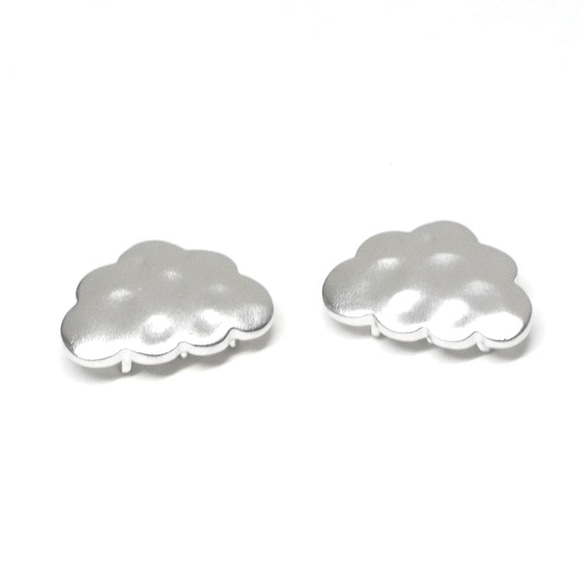 新作【2件】Cute Cloud Cloud Motif Matte Silver Charm NF 第2張的照片