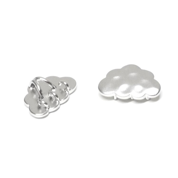 新作【2件】Cute Cloud Cloud Motif Matte Silver Charm NF 第3張的照片