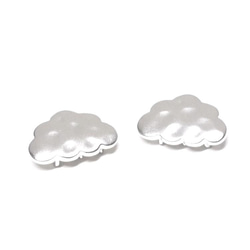 新作【2件】Cute Cloud Cloud Motif Matte Silver Charm NF 第1張的照片