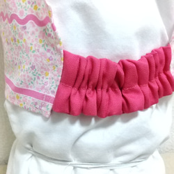 花＆リボン（ピンク）子供用三角巾 ゴム紐 4枚目の画像