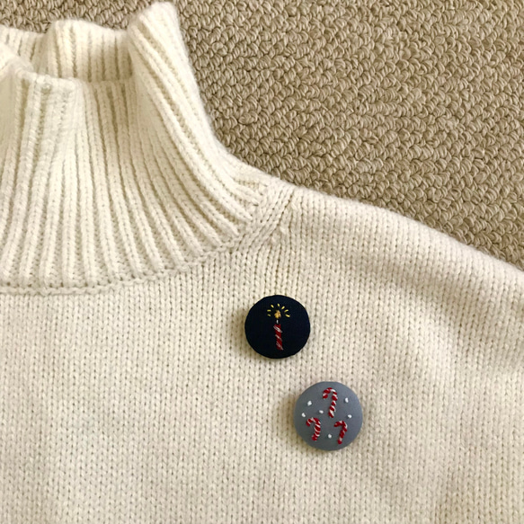 【限定1点】キャンドル_刺繍ブローチ 4枚目の画像