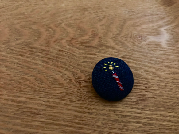 【限定1点】キャンドル_刺繍ブローチ 3枚目の画像