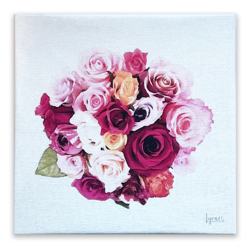 花束 花束の絵 ブーケ 花の絵 花 フラワーアート パネルアート 壁掛けアート ファブリックパネル アート絵画 バラ ローズ ブーケ 花束 正方形 SSM