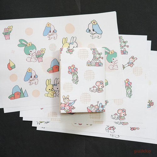 紙製ブックカバー レトロかわいい動物1（カラー）（6枚セット