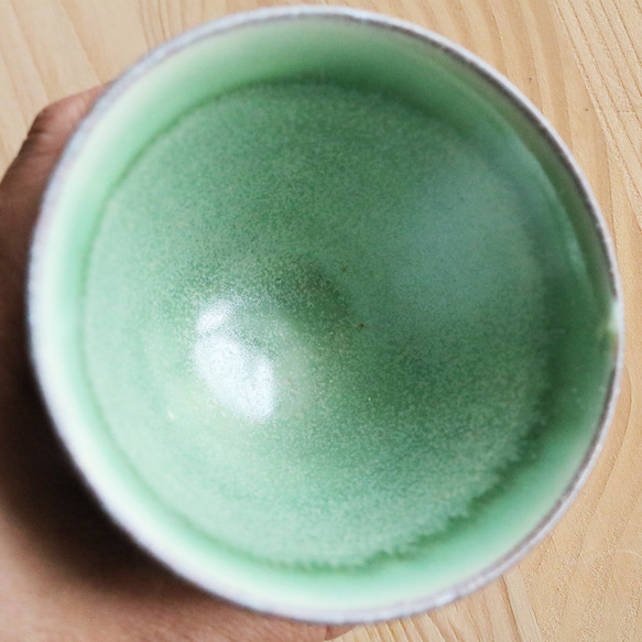 高取焼 高取焼き トルコブルーしのぎ小鉢 フリーカップ 9.5cm ろくろ庵 陶器 食器   rokuro-009 11枚目の画像