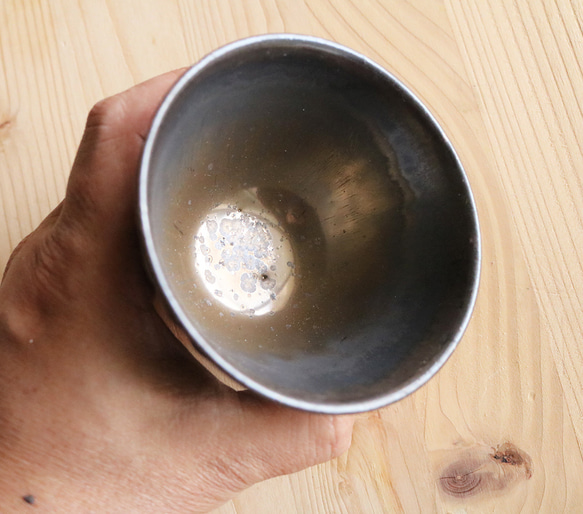 高取焼 高取焼き トルコブルーしのぎ小鉢 フリーカップ 9.5cm ろくろ庵 陶器 食器   rokuro-009 7枚目の画像