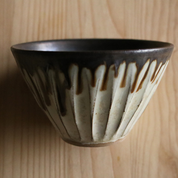 高取焼 高取焼き トルコブルーしのぎ小鉢 フリーカップ 9.5cm ろくろ庵 陶器 食器   rokuro-009 10枚目の画像