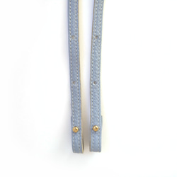 [tayori]イタリア製シュリンクレザー　ショルダーストラップ 120cm【L.ブルー】スマホカバー用 3枚目の画像