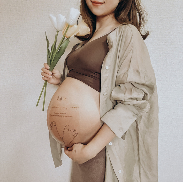 マタニティフォト シール ベリーペイント セルフフォト 妊婦（a