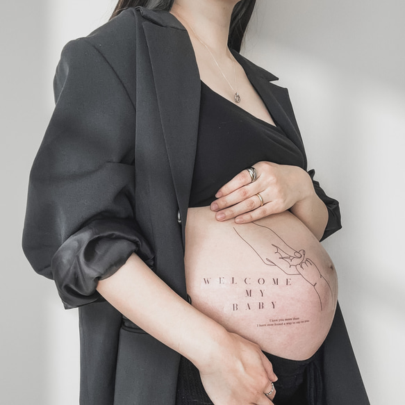 再販マタニティペイントシール【シンプルデザイン】：マタニティフォト