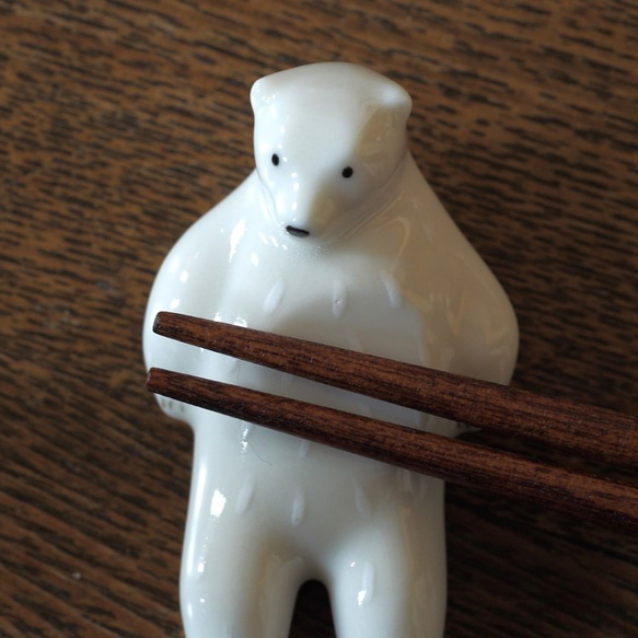 北極熊熊五郎筷架（毛皮） 第1張的照片