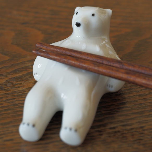 北極熊熊五郎筷架（毛皮） 第2張的照片