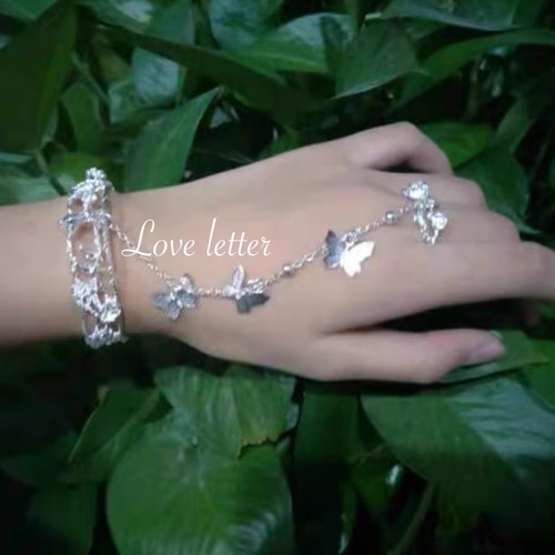★特選NEW★蝶&水晶♡浄化スペシャル☆【バタフライ型ディスプレイ器】❤️ シルバーバタフライリングブレスレット 韓国 蝶々 量産型 地雷