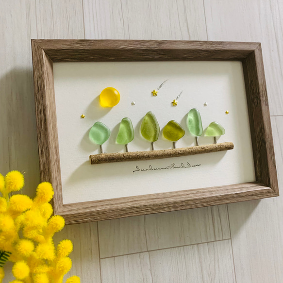 シーグラスアート 海の宝石 インテリア雑貨 北欧 ガラス細工 壁飾り