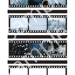 35mm　ポジフィルム風クリアブックマーカー　４枚セット　冬 4枚目の画像