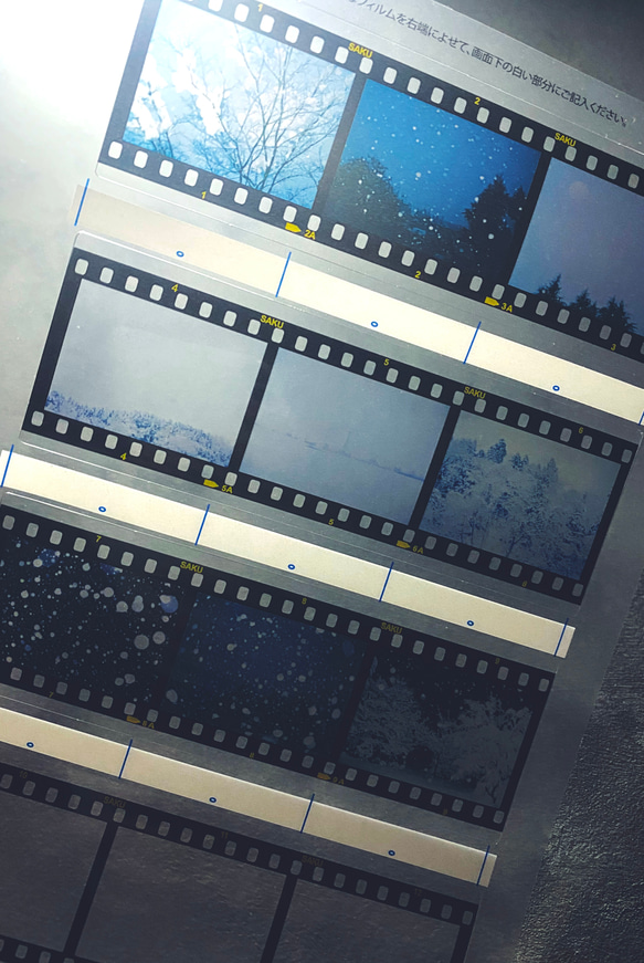 35mm　ポジフィルム風クリアブックマーカー　４枚セット　冬 5枚目の画像