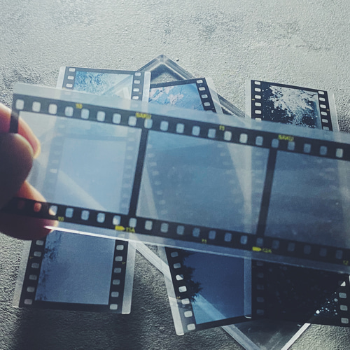 35mm ポジフィルム風クリアブックマーカー 4枚セット 冬 写真