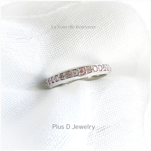 フルエタニティリング13号PT900 FD-043 Pt900 フルエタニティリング ラボグロウンピンクダイヤモンド