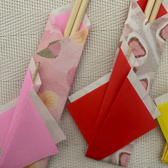 折り紙　お箸袋　楊枝入れ付き　お菓子　スィート　ホームパーティーに 2枚目の画像