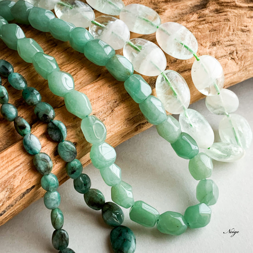 グリーンアベンチュリン タンブルカット 10粒 天然石パーツ 天然石