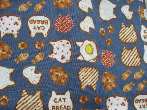 ネコとパン柄のランチョンマットときんちゃくのセット 2枚目の画像