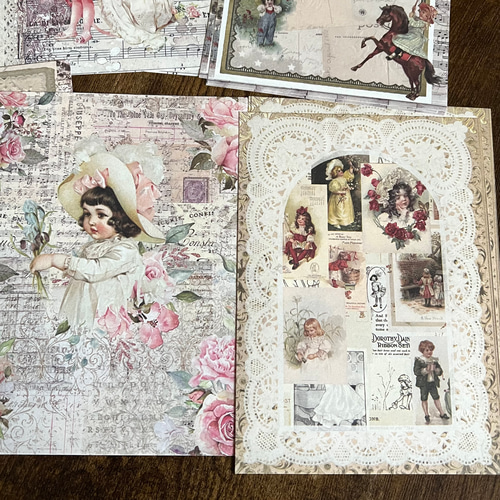 ローデットペーパーバッグ　girl コラージュ素材入り♡ ST672 彫刻 石像 女神 天使 女性 芸術 アート PET コラージュ素材