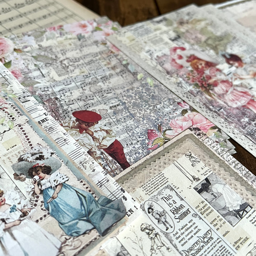 コラージュペーパー・ARTLESS24枚入・ガーリー＆アンティーク その他