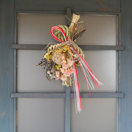 ワイルドフラワースワッグのお正月飾り/2wayセパレート 分離型 ドライ