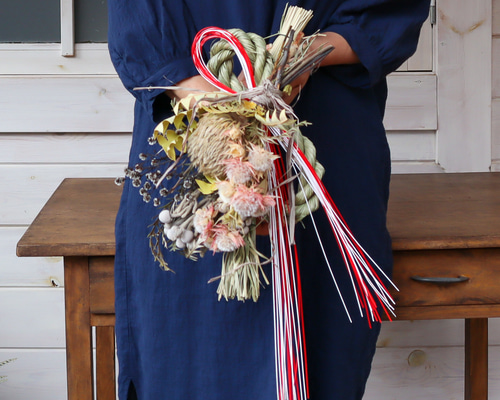 ワイルドフラワースワッグのお正月飾り/2wayセパレート 分離型 ドライ