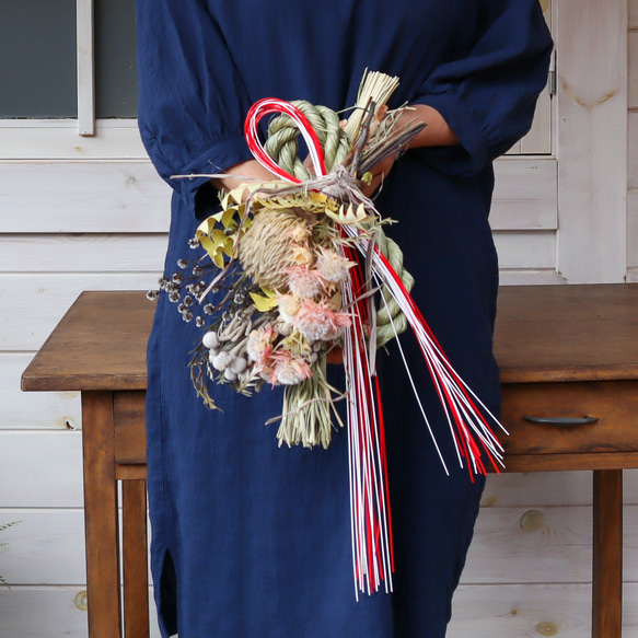 ワイルドフラワースワッグのお正月飾り/2wayセパレート 分離型 ドライ  