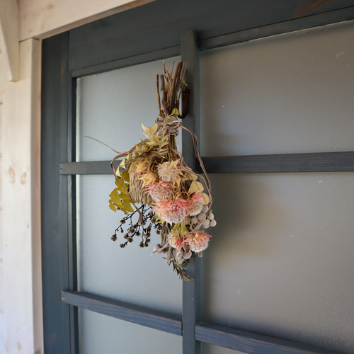 ワイルドフラワースワッグのお正月飾り/2wayセパレート 分離型 ドライ