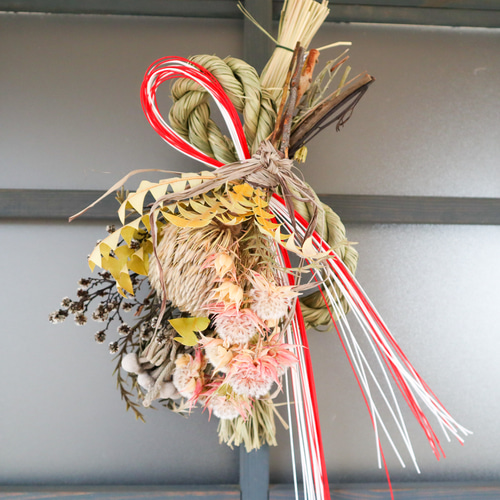 ワイルドフラワースワッグのお正月飾り/2wayセパレート 分離型 ドライ