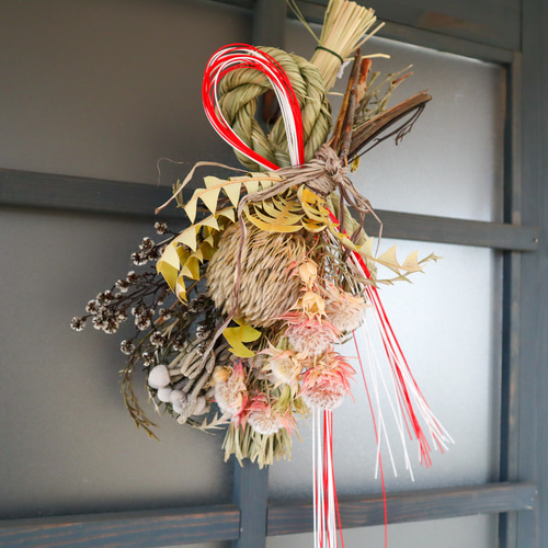 ワイルドフラワースワッグのお正月飾り/2wayセパレート 分離型 ドライ