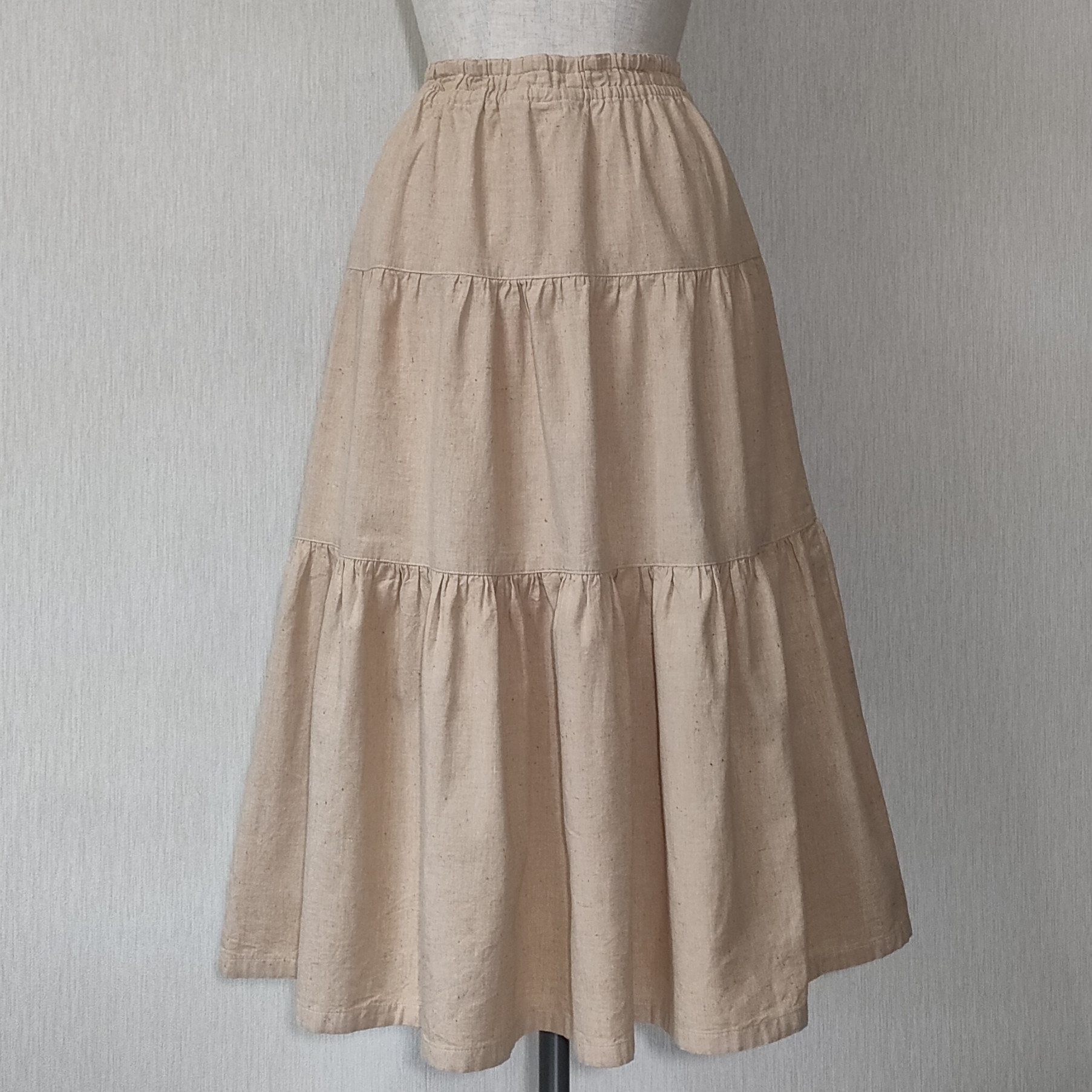 オーガニックコットン　ティアードスカート　定番シリーズ　縫糸オーガニックコットン
