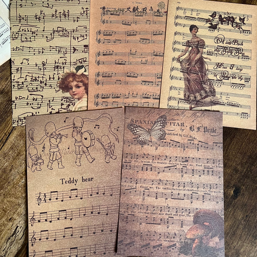 コラージュペーパー・クラフト10枚入・楽譜【mc】 その他素材