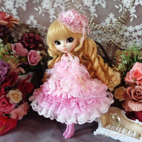 【アンティ】ドール　赤ちゃん　ドレス　服　スイーツ　薔薇 アンティ様専用】ドール 赤ちゃん ドレス 服 スイーツ 薔薇