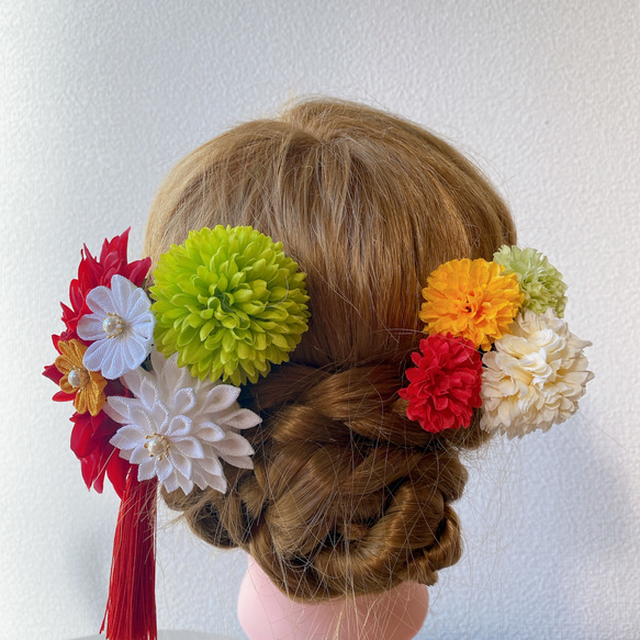 つまみ細工と造花の髪飾りセット(8) 8枚目の画像