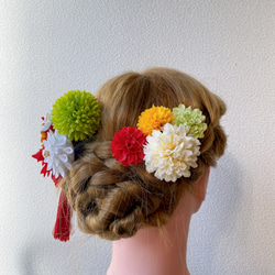 つまみ細工と造花の髪飾りセット(8) 3枚目の画像