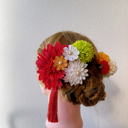 つまみ細工と造花の髪飾りセット(8) 2枚目の画像
