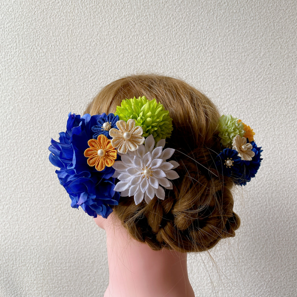 つまみ細工と造花の髪飾りセット（9) 2枚目の画像