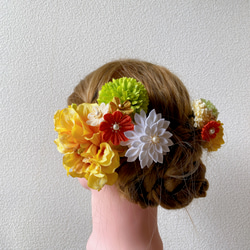 つまみ細工と造花の髪飾りセット(10) 2枚目の画像