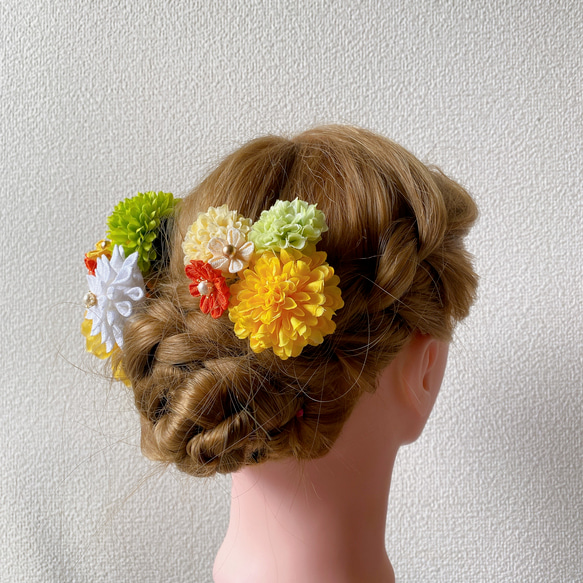 つまみ細工と造花の髪飾りセット(10) 7枚目の画像