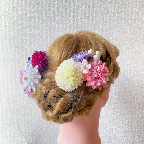 つまみ細工と造花の髪飾りセット(11) 3枚目の画像
