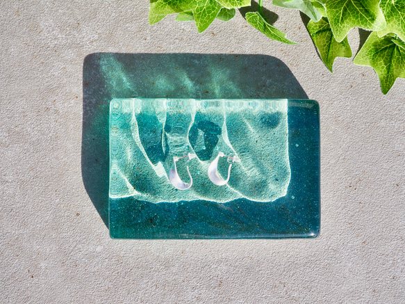 ガラストレイ・インテリア・オブジェ〈La Mer - ラ・メール〉square - S - sazanami 4枚目の画像